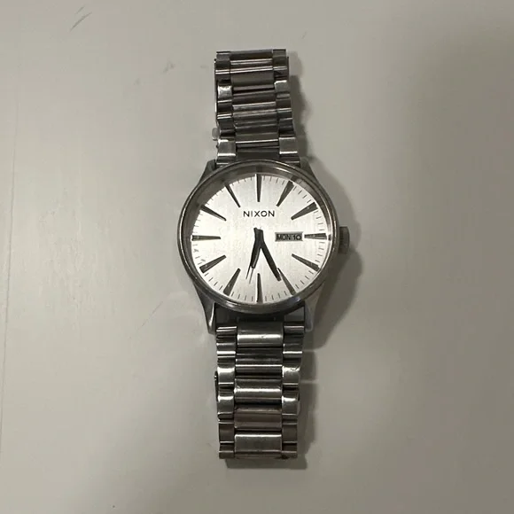 Nixon Never Be Late Sentry Watch with Stainless Steel Band - Picture 1 of 6